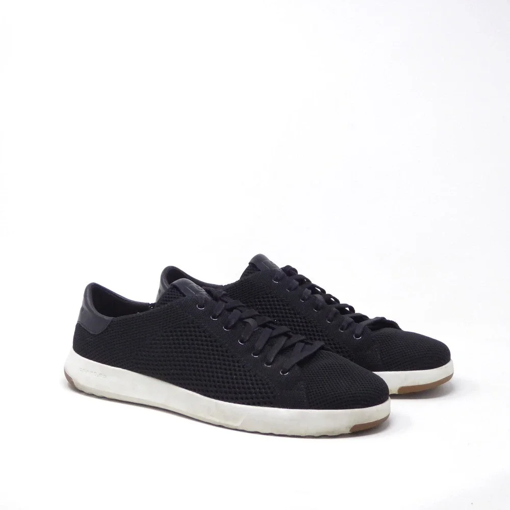 Cole Haan Mens GrandPro Stitchlite Tennis Sneakers Black Knit C26628 Size 10